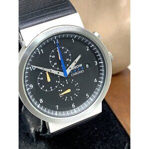 Arrow Volkswagen Mens Watch Quartz Chronograph Black Dial Rubber Band Strap 39mm